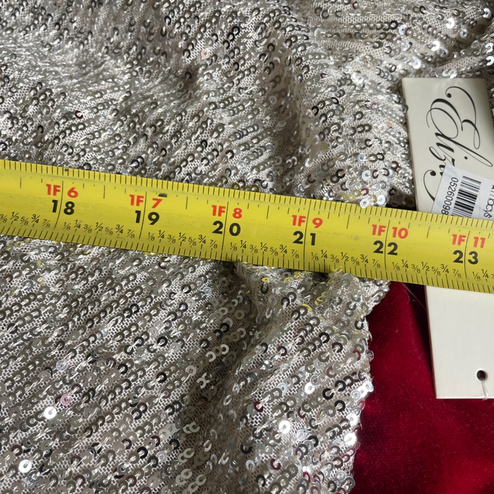 Eliza J Silver Sequin Wrap Dress with V-Neck - Picture 7 of 8